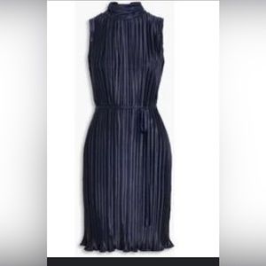 Dkny mock neck micro pleated dress